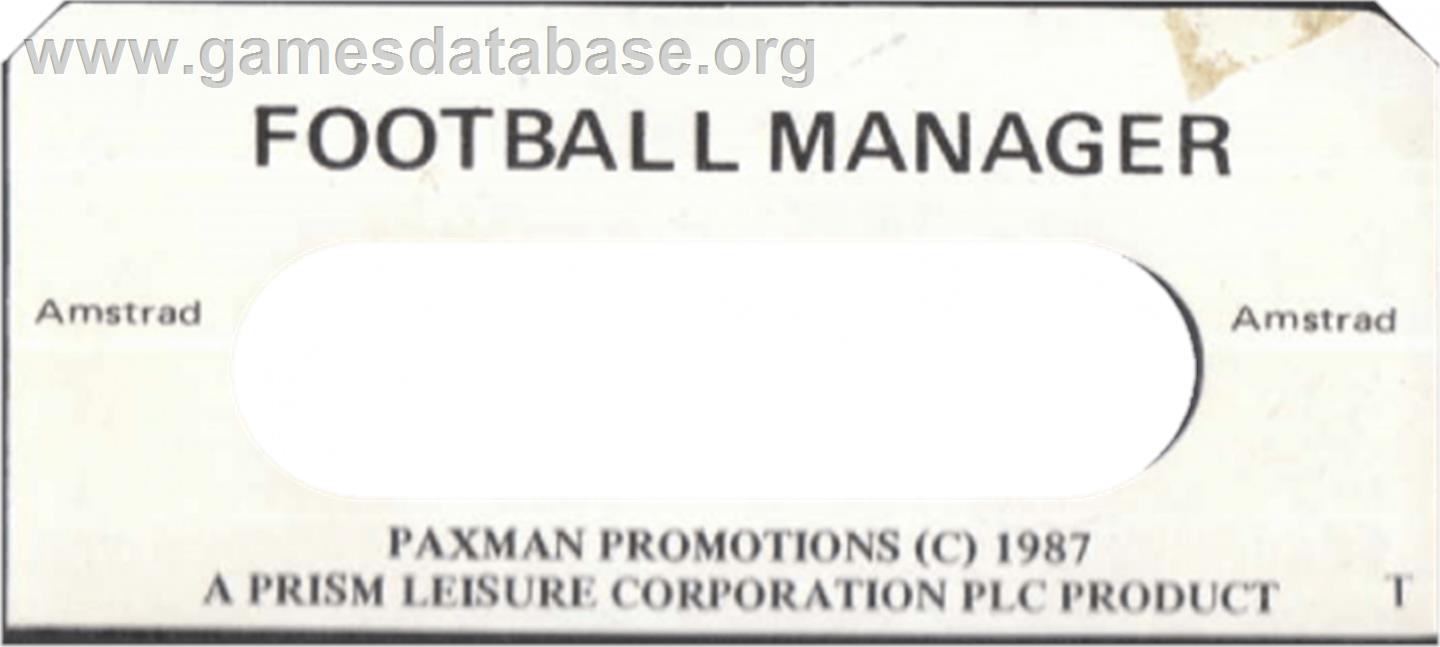 Football Manager - Amstrad CPC - Artwork - Cartridge Top