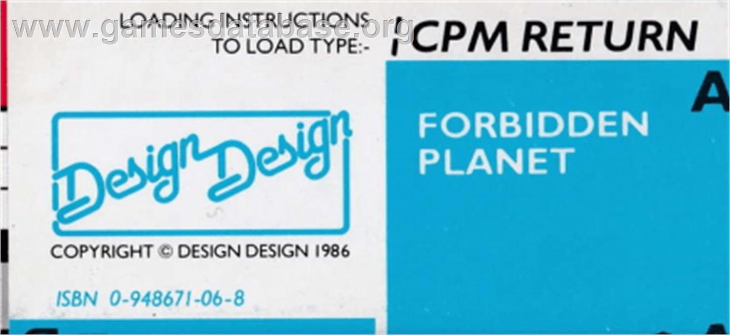 Forbidden Planet - Amstrad CPC - Artwork - Cartridge Top