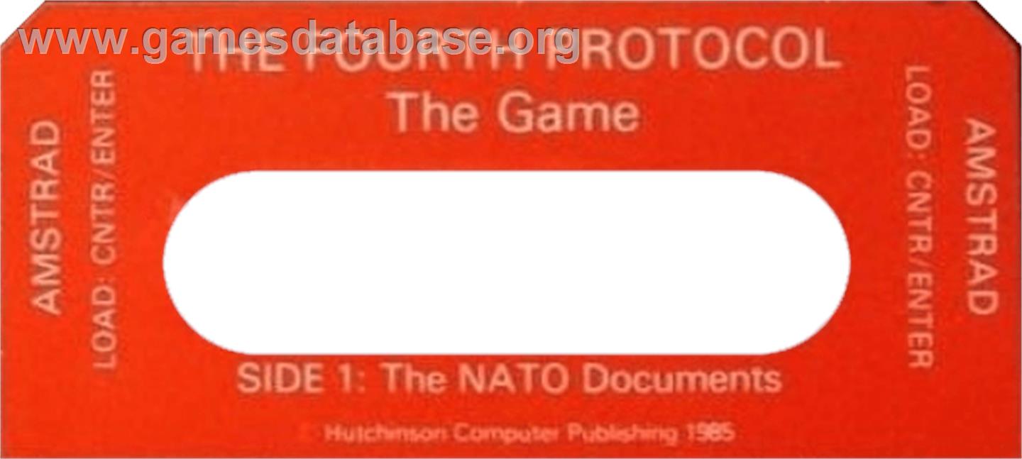 Fourth Protocol, The - Amstrad CPC - Artwork - Cartridge Top