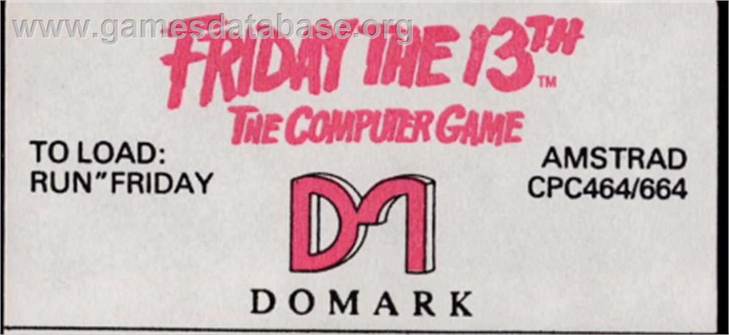 Friday the 13th - Amstrad CPC - Artwork - Cartridge Top