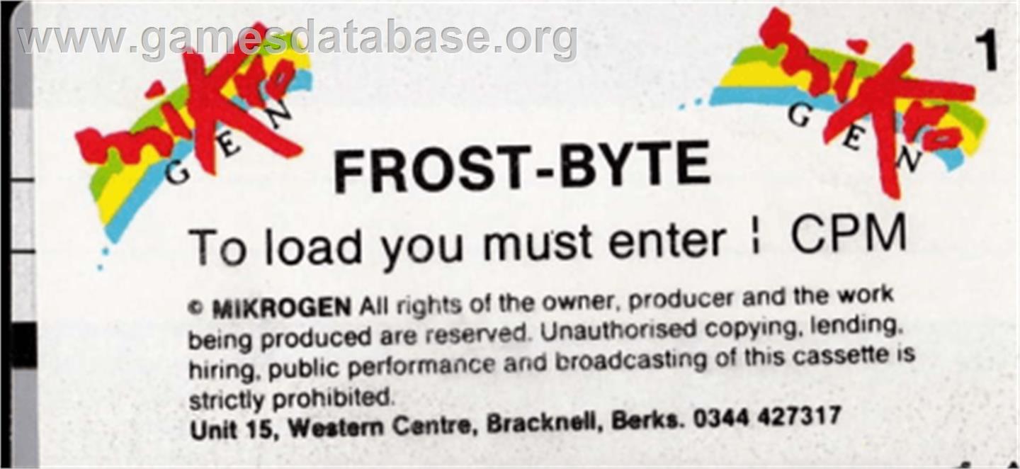 Frost Byte - Amstrad CPC - Artwork - Cartridge Top