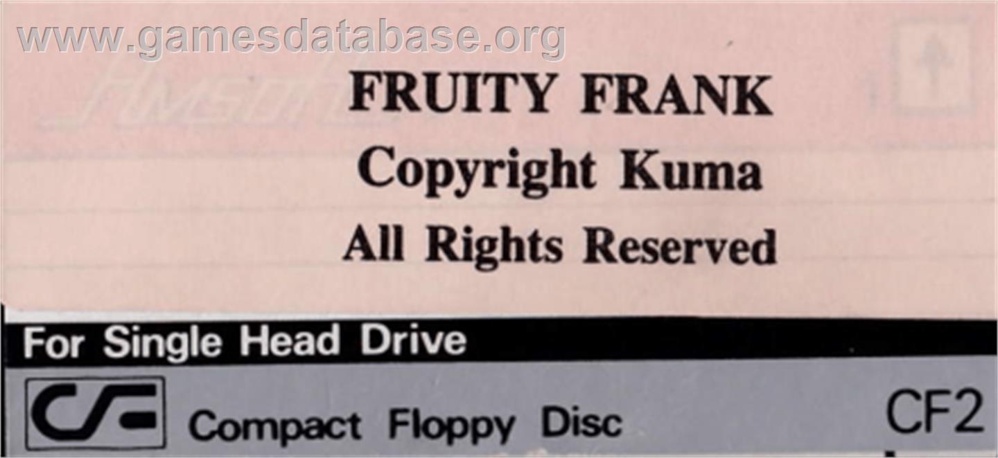 Fruity Frank - Amstrad CPC - Artwork - Cartridge Top