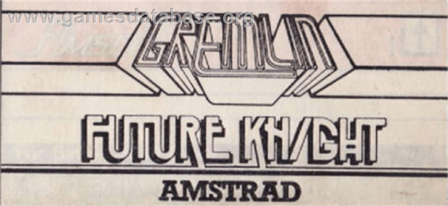 Future Knight - Amstrad CPC - Artwork - Cartridge Top
