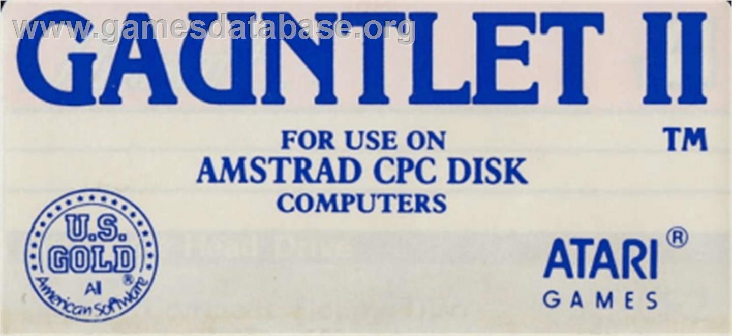 Gauntlet II - Amstrad CPC - Artwork - Cartridge Top