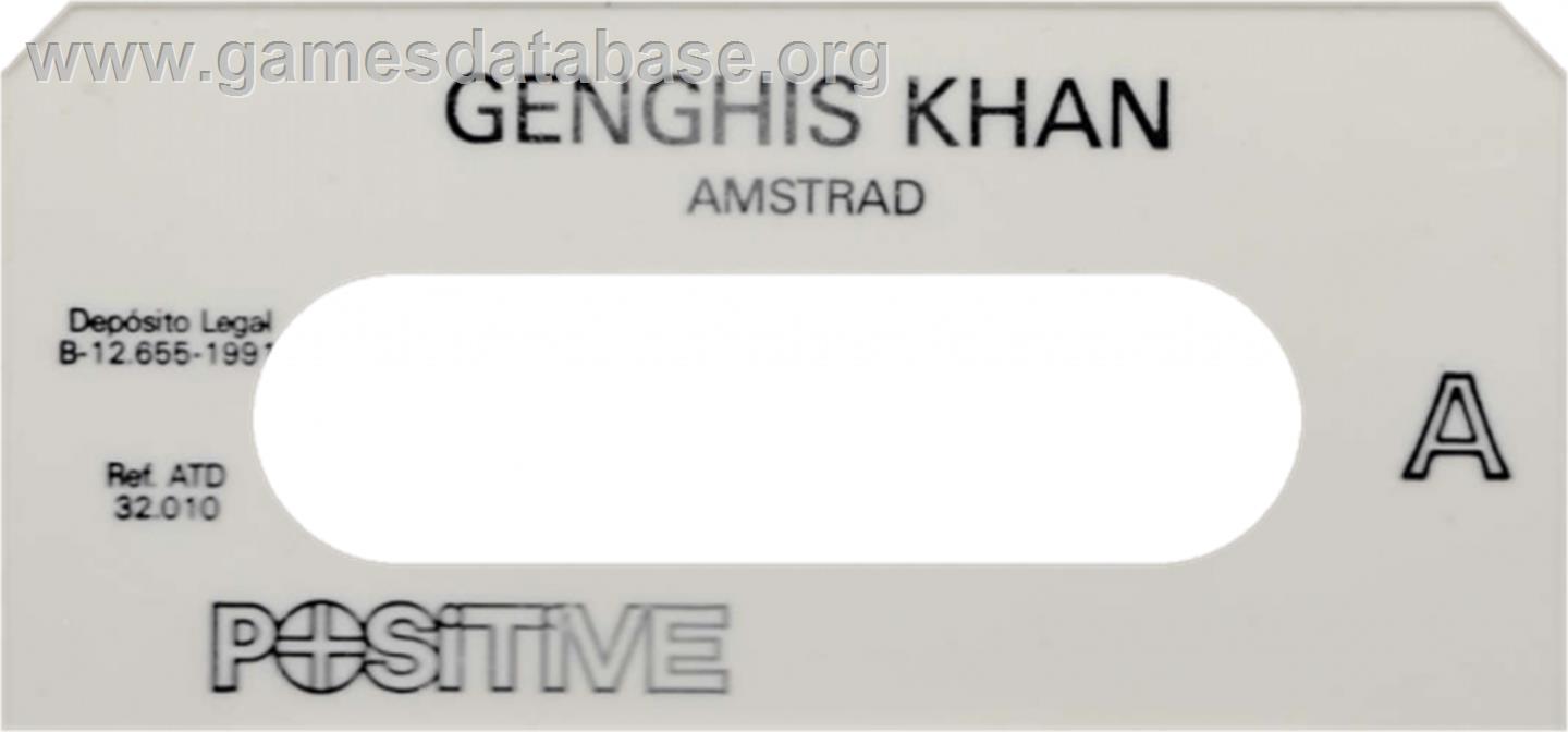 Genghis Khan - Amstrad CPC - Artwork - Cartridge Top