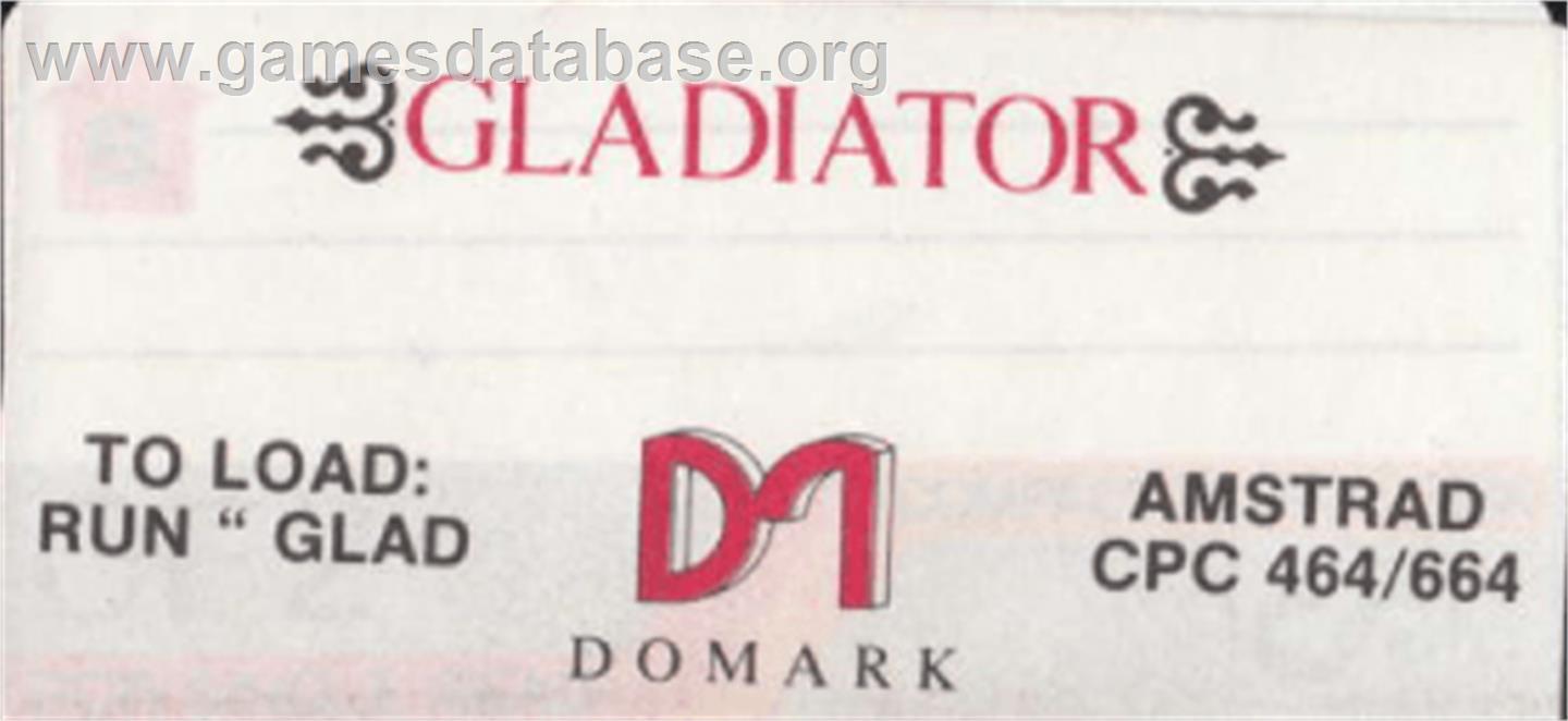 Gladiator - Amstrad CPC - Artwork - Cartridge Top