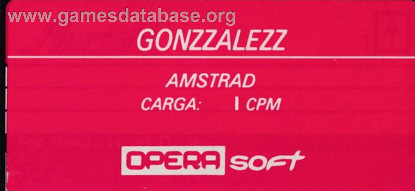 Gonzzalezz - Amstrad CPC - Artwork - Cartridge Top