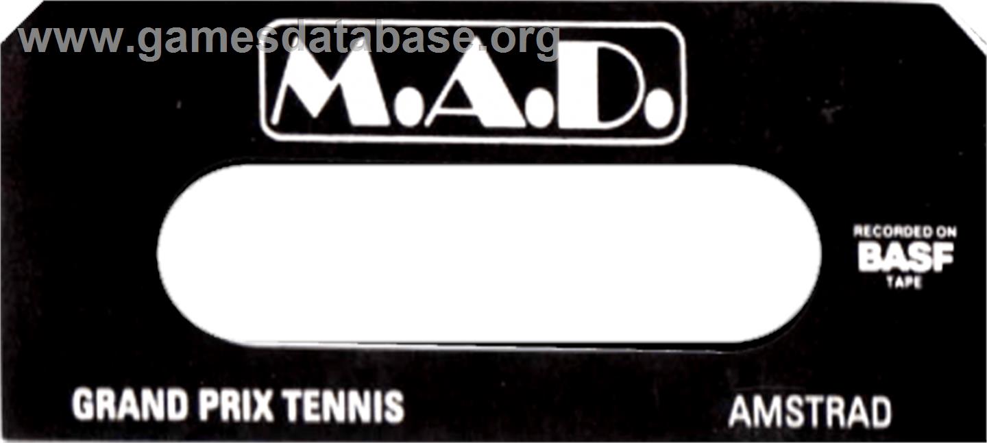 Grand Prix Tennis - Amstrad CPC - Artwork - Cartridge Top