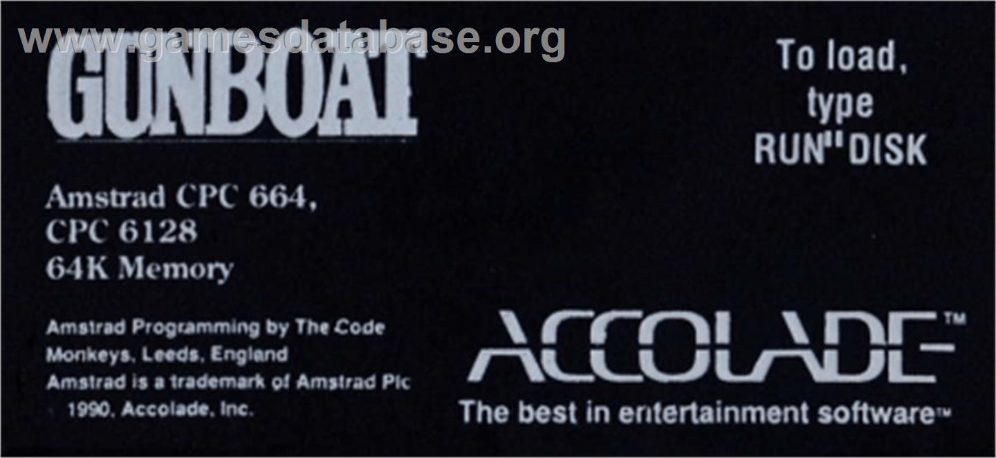 Gunboat - Amstrad CPC - Artwork - Cartridge Top