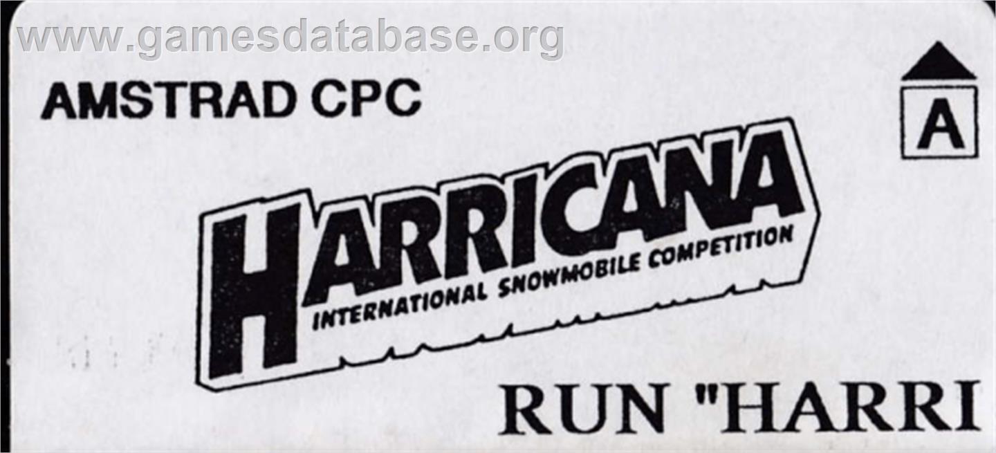 Harricana - International Snowmobile Race - Amstrad CPC - Artwork - Cartridge Top