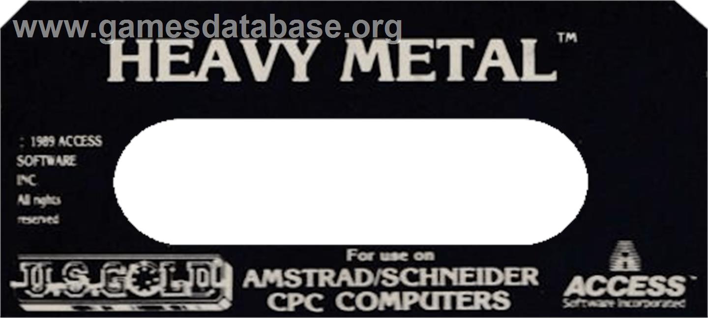 Heavy Metal - Amstrad CPC - Artwork - Cartridge Top