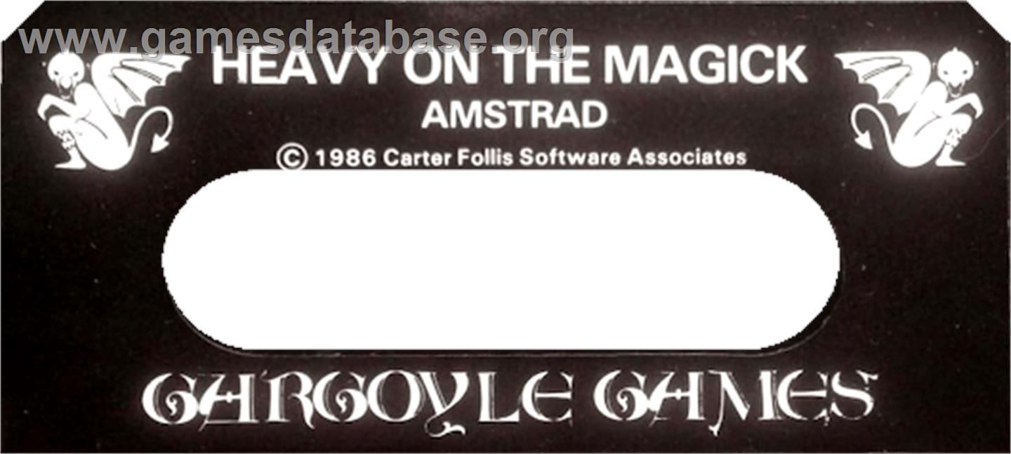 Heavy on the Magick - Amstrad CPC - Artwork - Cartridge Top