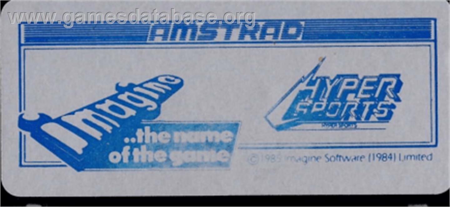 Hyper Sports - Amstrad CPC - Artwork - Cartridge Top