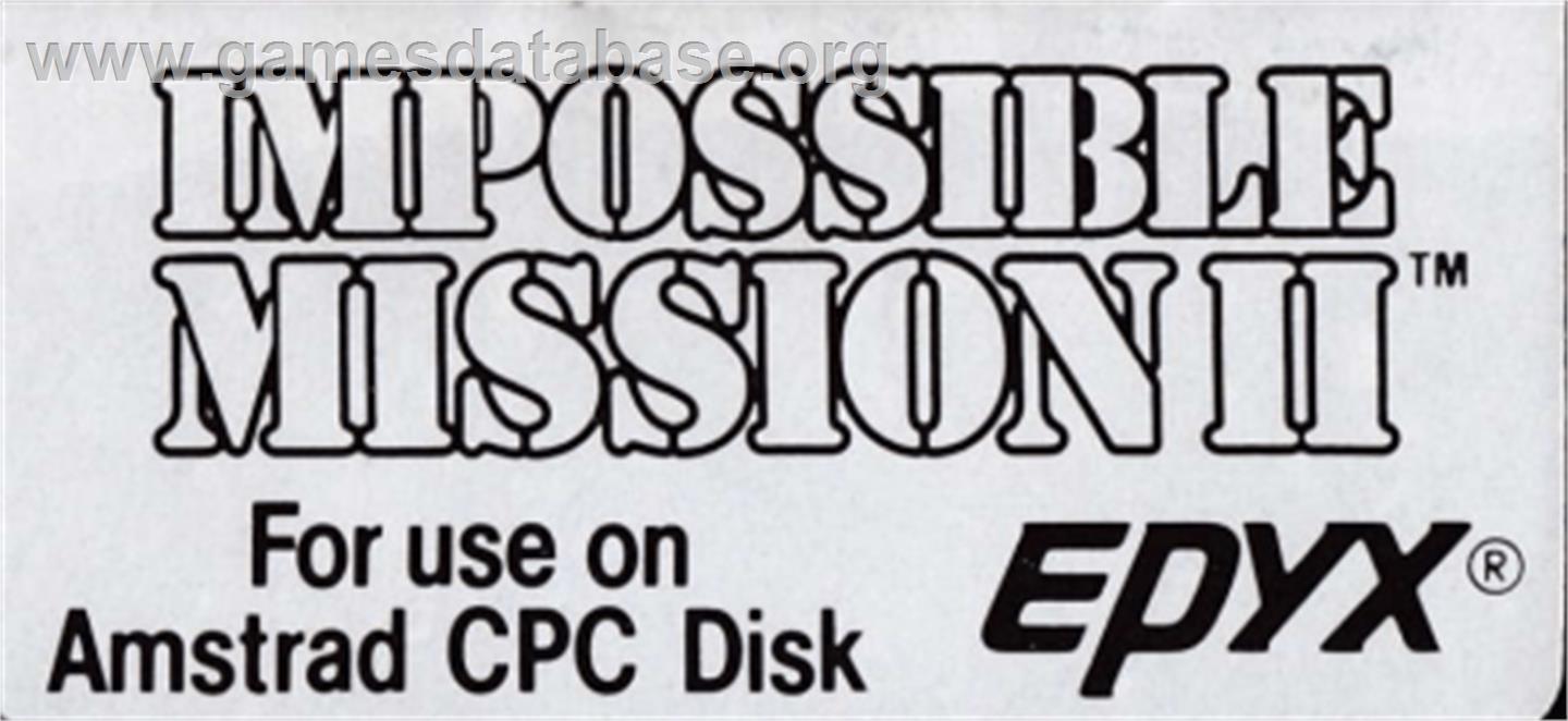 Impossible Mission 2 - Amstrad CPC - Artwork - Cartridge Top