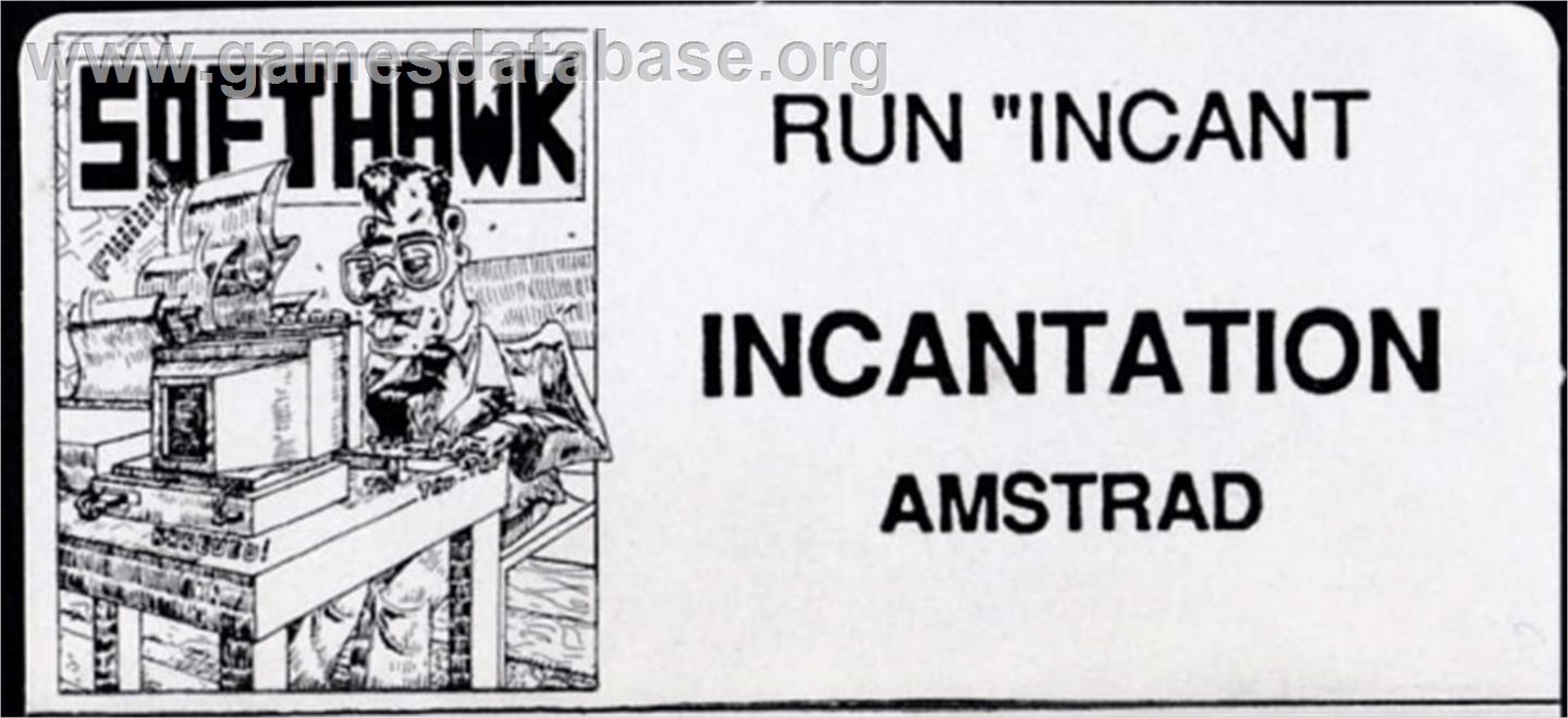 Incantation - Amstrad CPC - Artwork - Cartridge Top