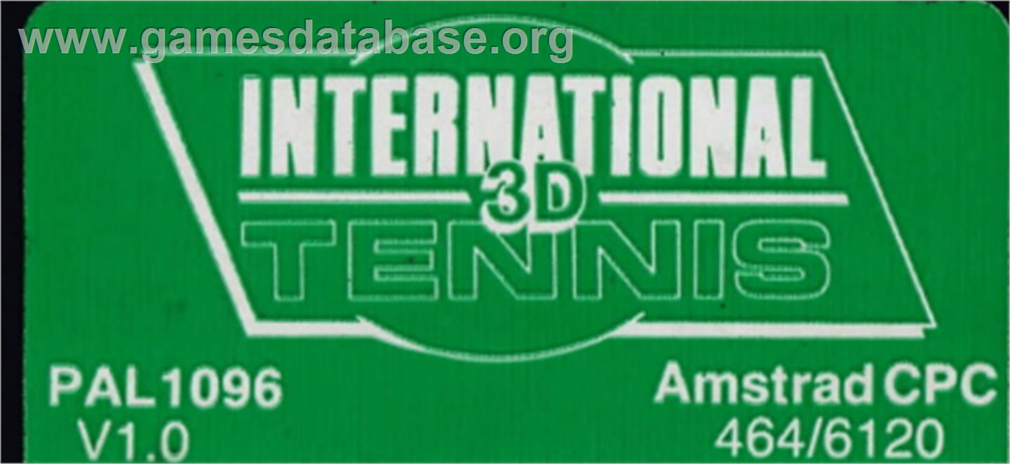 International 3D Tennis - Amstrad CPC - Artwork - Cartridge Top