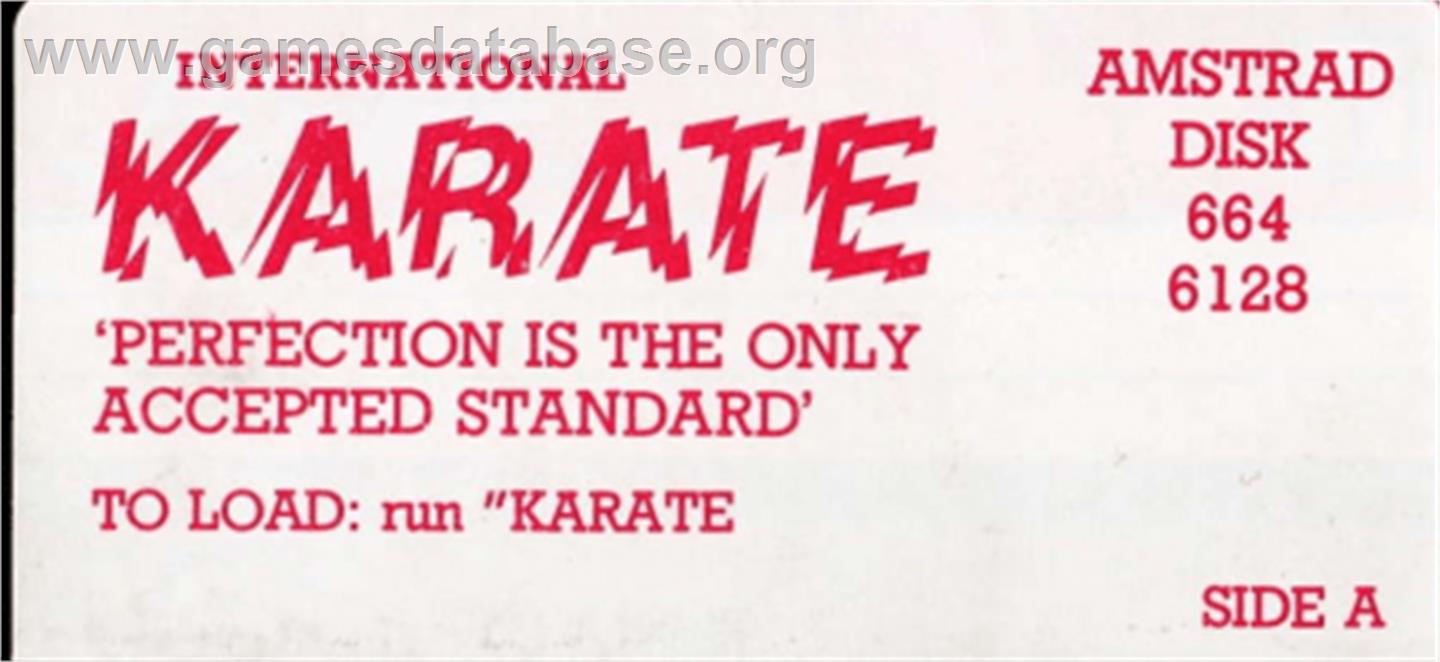International Karate - Amstrad CPC - Artwork - Cartridge Top
