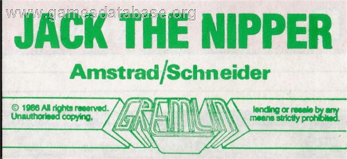 Jack The Ripper - Amstrad CPC - Artwork - Cartridge Top