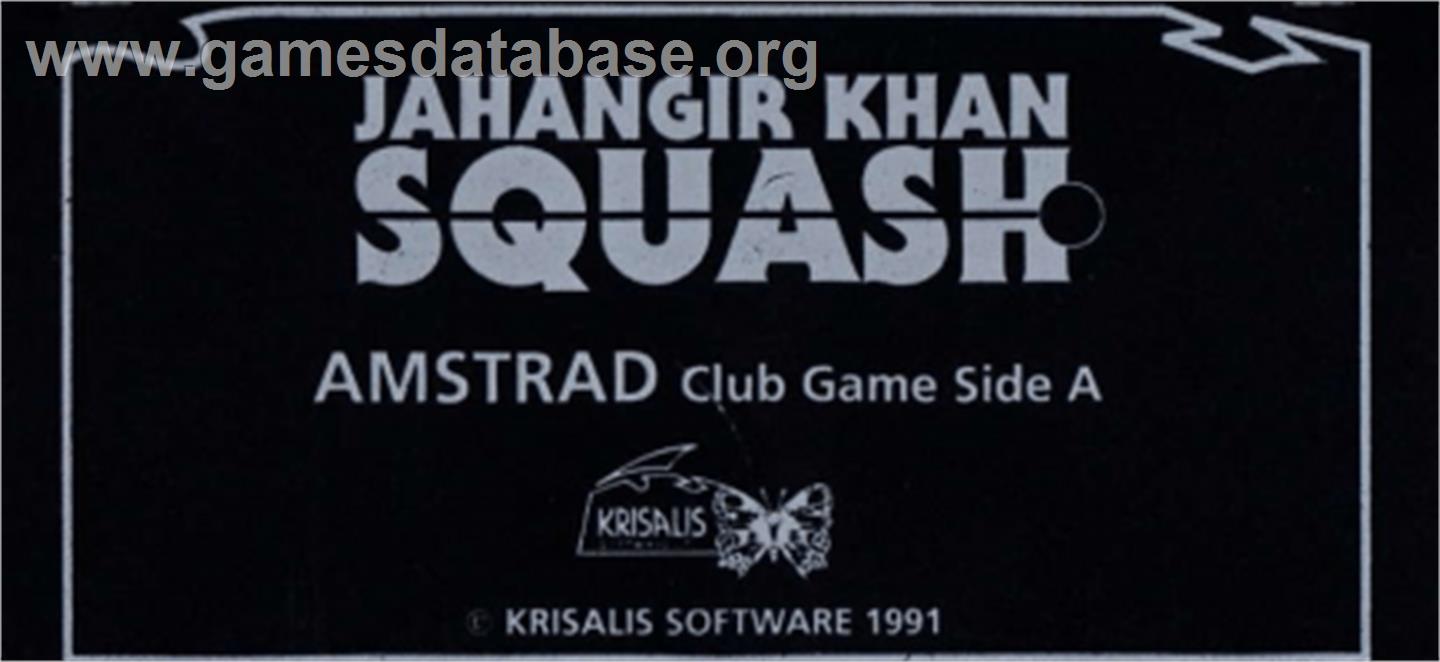 Jahangir Khan's World Championship Squash - Amstrad CPC - Artwork - Cartridge Top