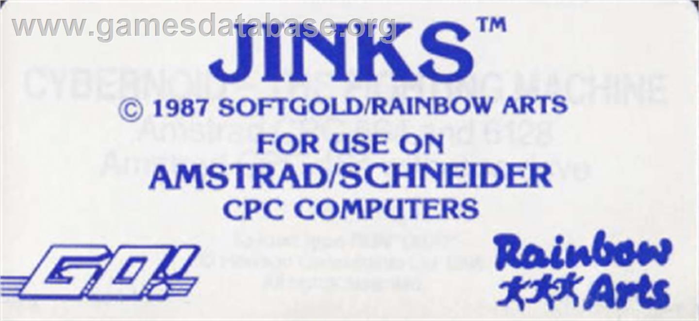 Jinks - Amstrad CPC - Artwork - Cartridge Top