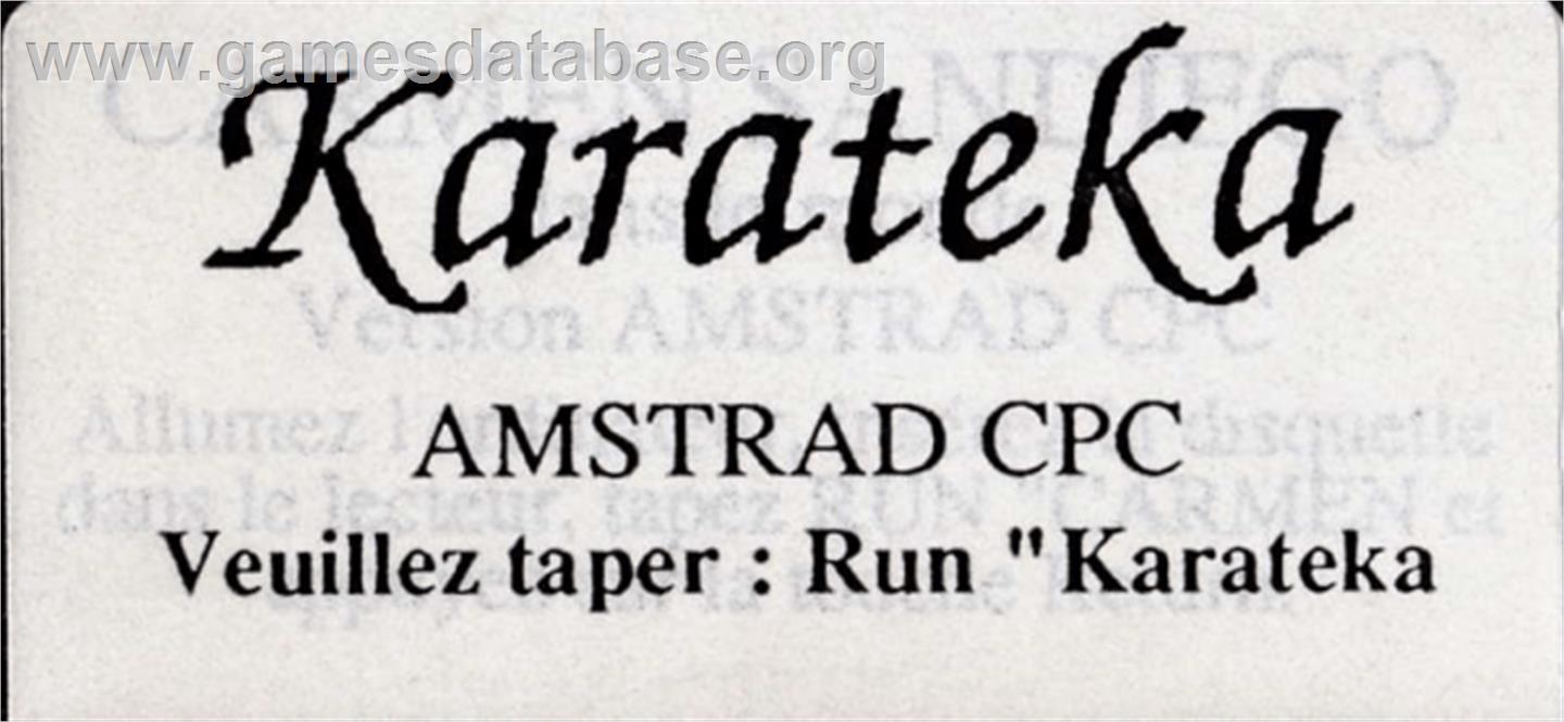 Karateka - Amstrad CPC - Artwork - Cartridge Top