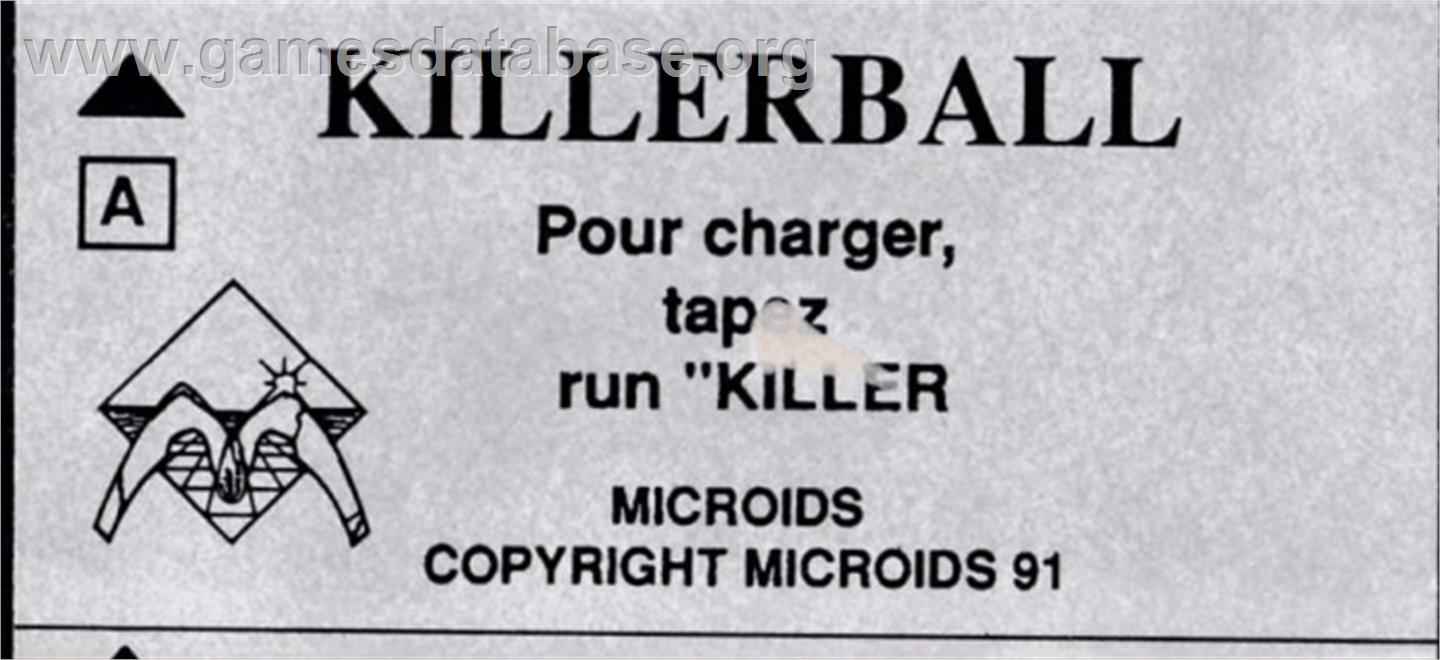 Killerball - Amstrad CPC - Artwork - Cartridge Top