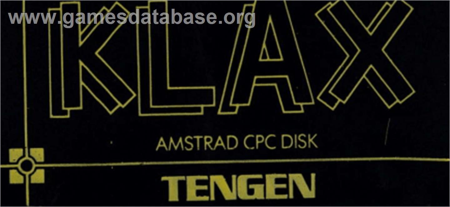 Klax - Amstrad CPC - Artwork - Cartridge Top
