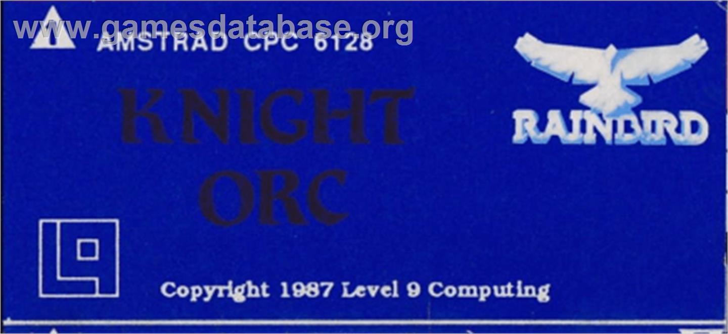 Knight Orc - Amstrad CPC - Artwork - Cartridge Top