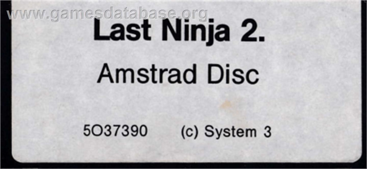 Last Ninja 2 - Amstrad CPC - Artwork - Cartridge Top