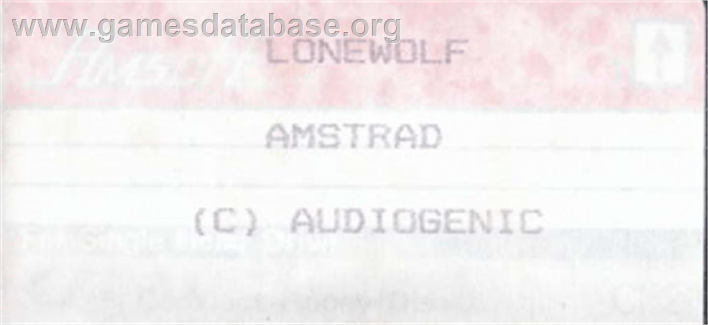 Lone Wolf - The Mirror Of Death - Amstrad CPC - Artwork - Cartridge Top