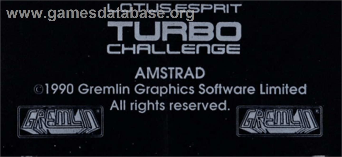 Lotus Esprit Turbo Challenge - Amstrad CPC - Artwork - Cartridge Top