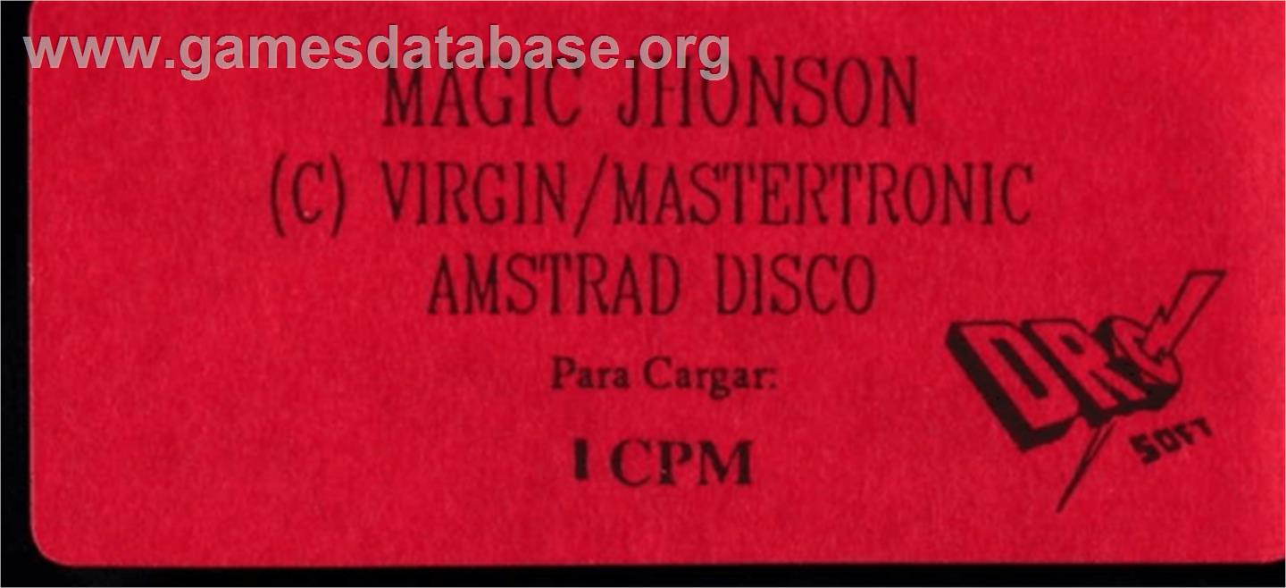 Magic Johnson's Fast Break - Amstrad CPC - Artwork - Cartridge Top
