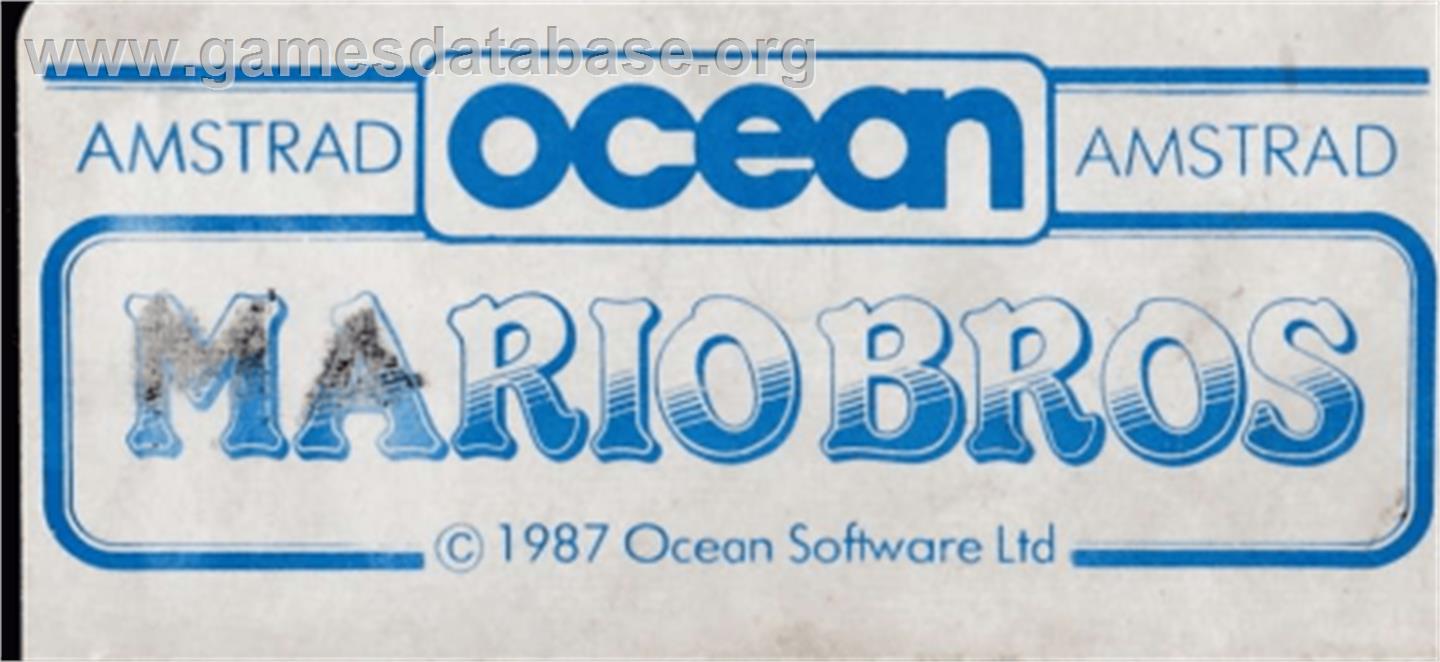 Mario Bros. - Amstrad CPC - Artwork - Cartridge Top