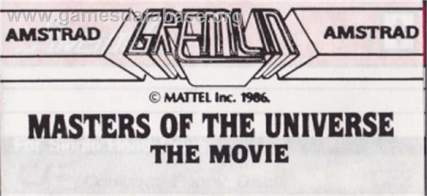 Masters Of The Universe - The Movie - Amstrad CPC - Artwork - Cartridge Top