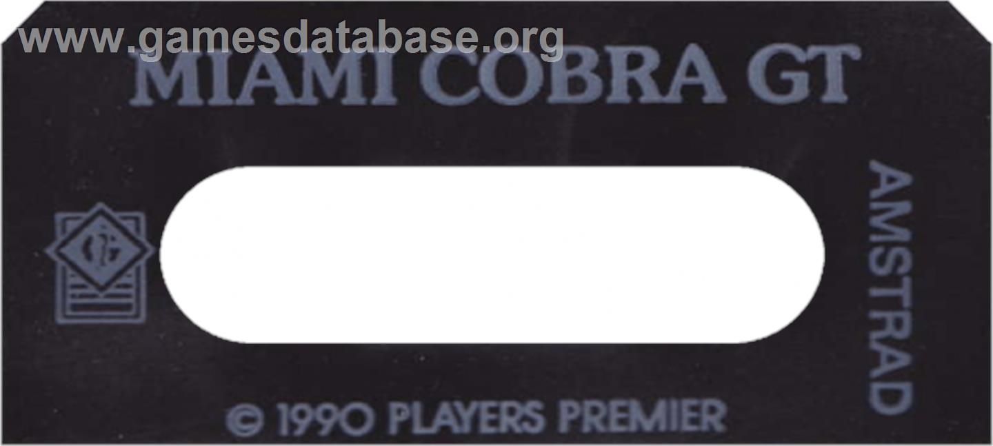Miami Cobra GT - Amstrad CPC - Artwork - Cartridge Top