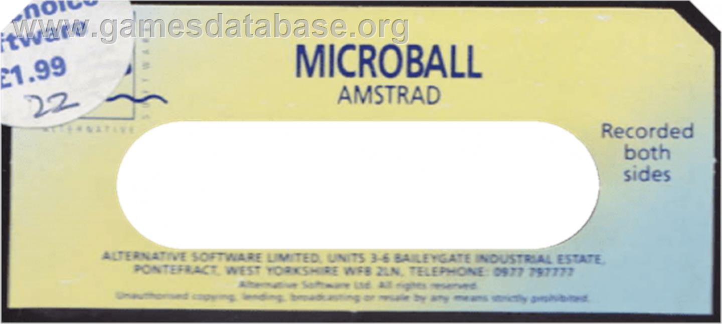 Micro Ball - Amstrad CPC - Artwork - Cartridge Top