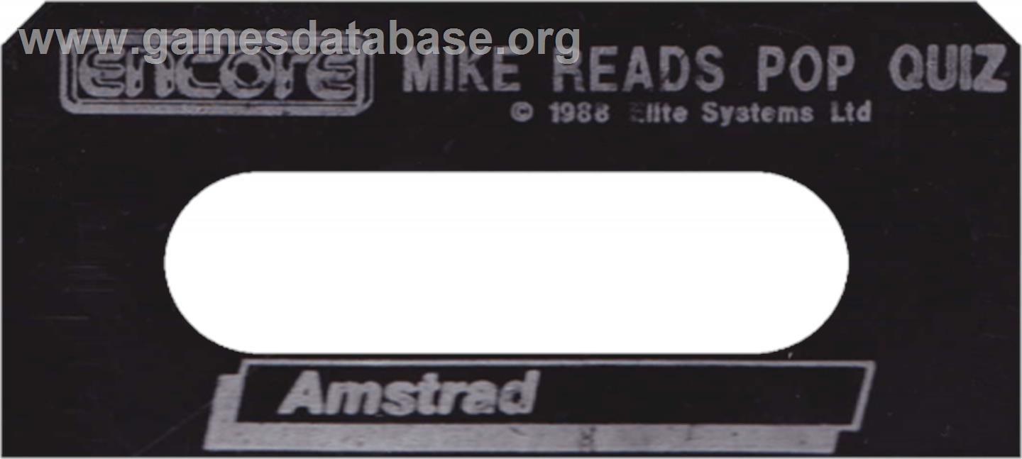 Mike Read's Computer Pop Quiz - Amstrad CPC - Artwork - Cartridge Top