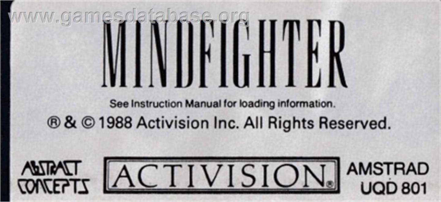 Mind Fighter - Amstrad CPC - Artwork - Cartridge Top