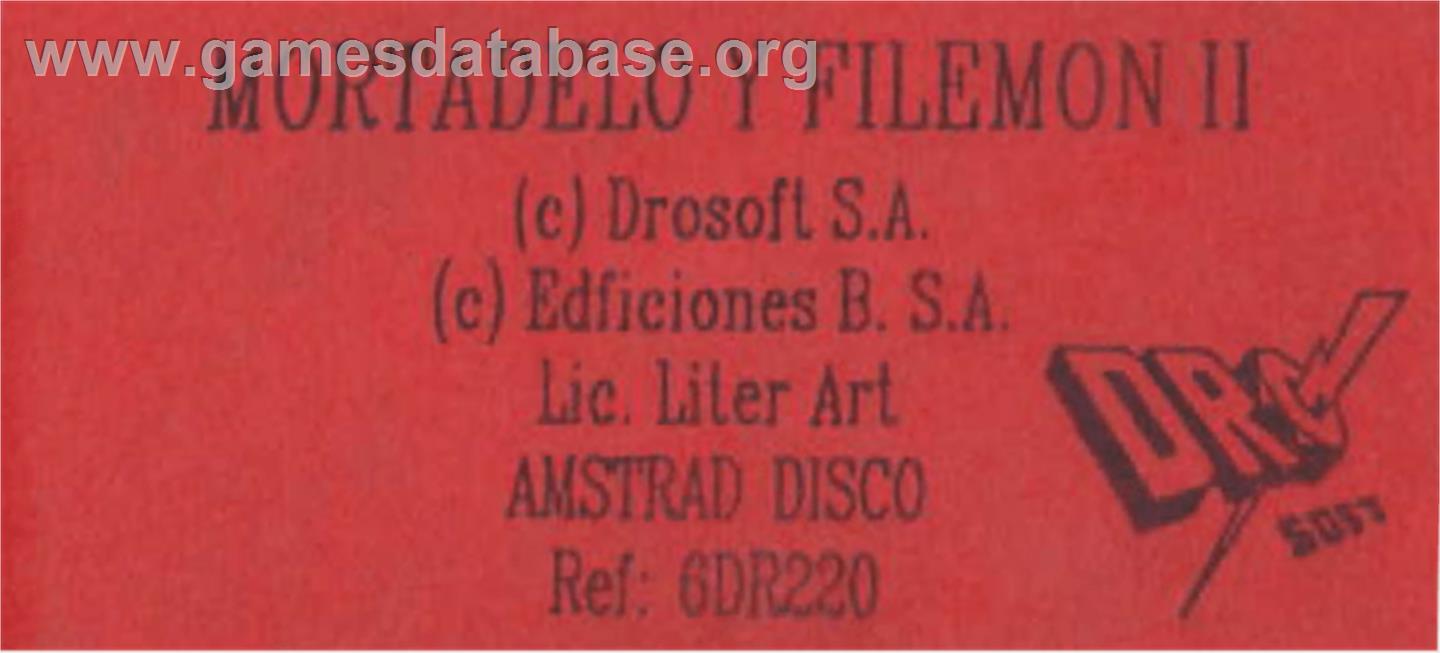 Mortadelo Y Filemon 2 - Amstrad CPC - Artwork - Cartridge Top