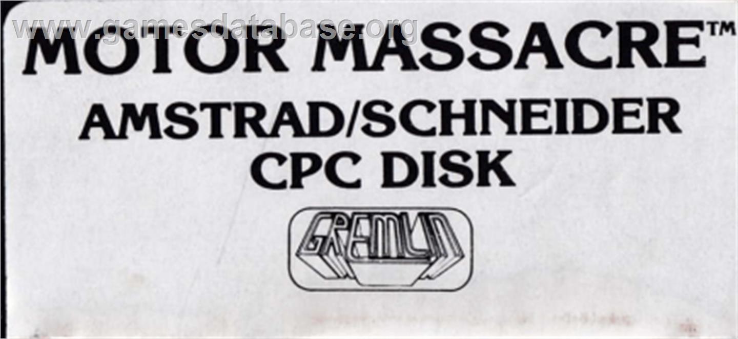 Motor Massacre - Amstrad CPC - Artwork - Cartridge Top