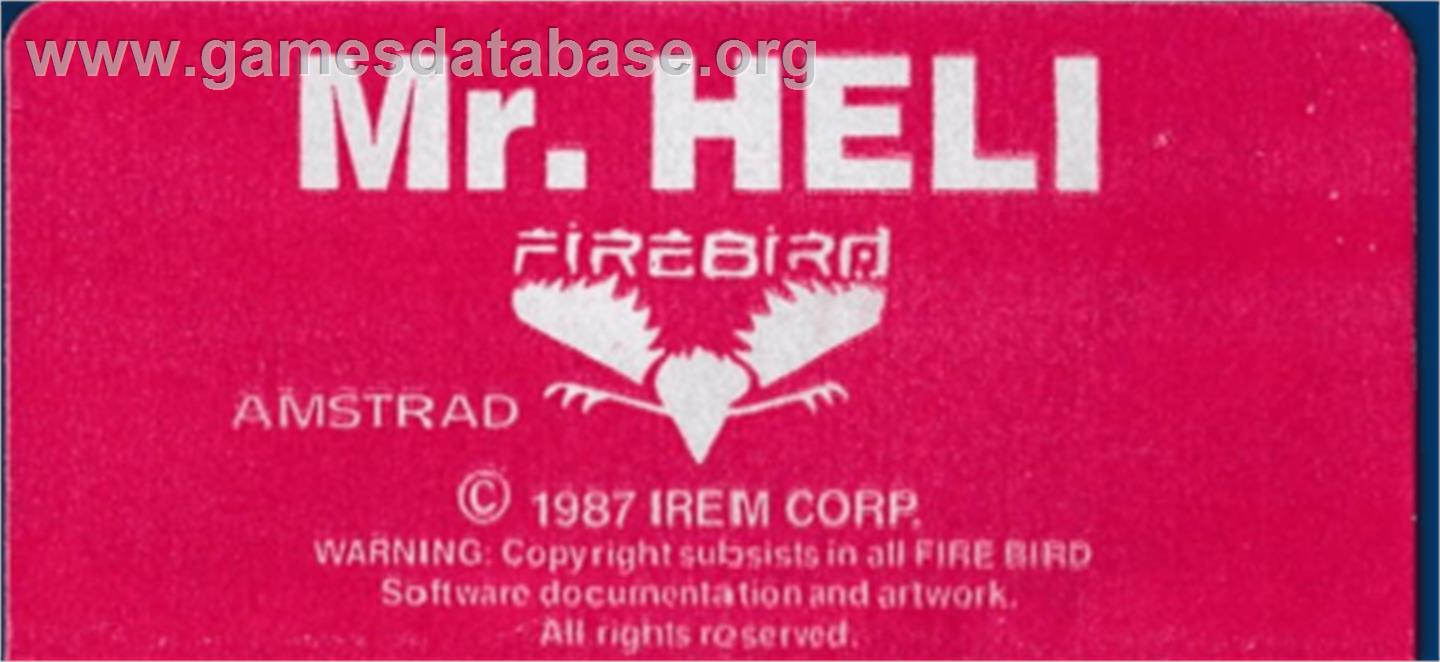 Mr. Heli - Amstrad CPC - Artwork - Cartridge Top