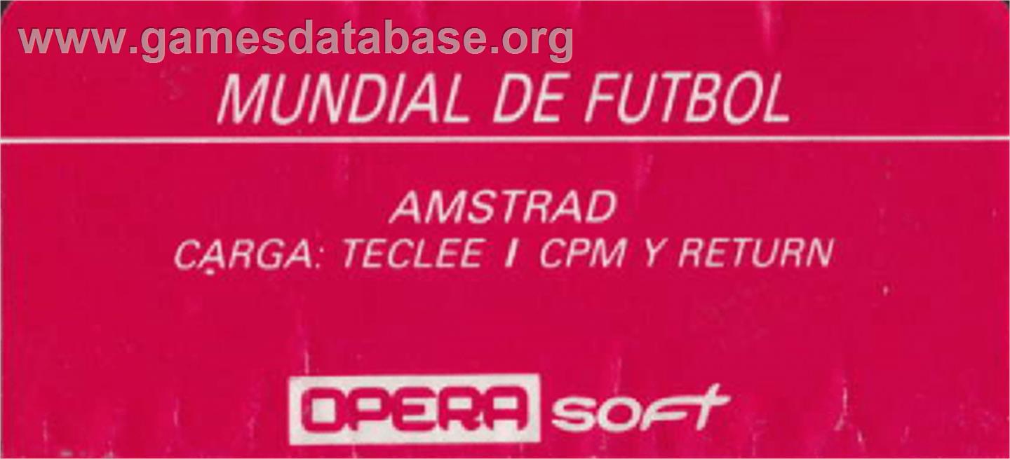 Mundial de Fútbol - Amstrad CPC - Artwork - Cartridge Top