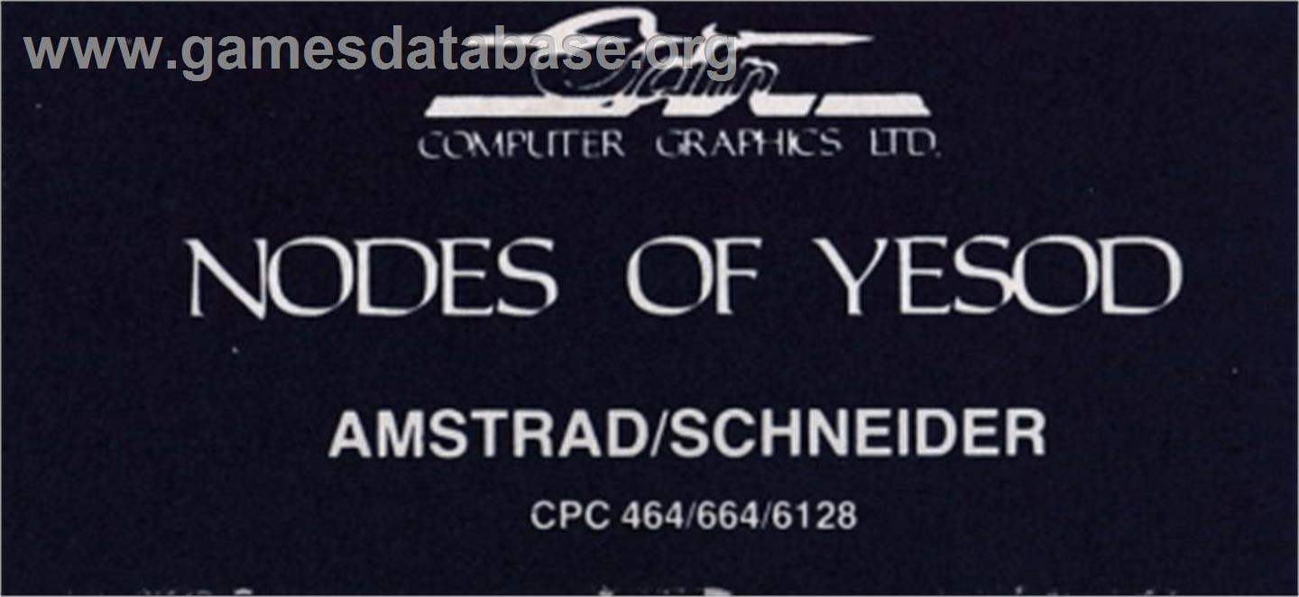 Nodes of Yesod - Amstrad CPC - Artwork - Cartridge Top