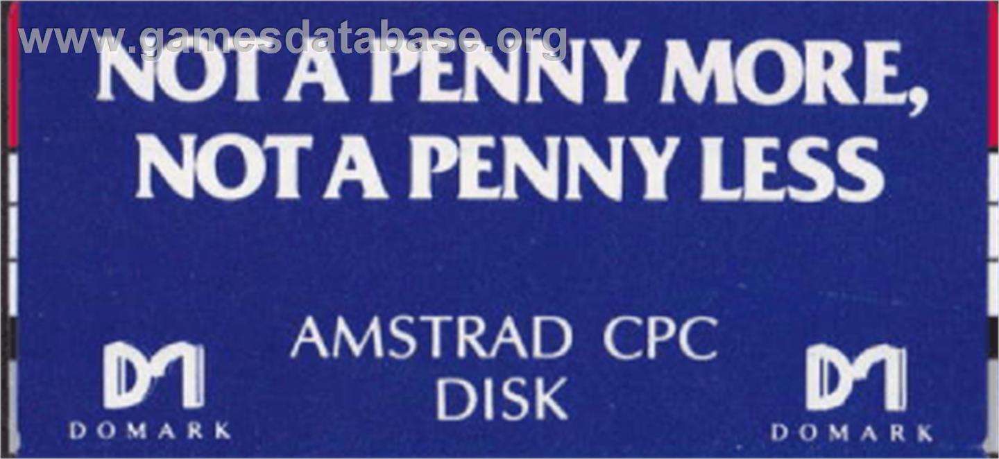 Not A Penny More, Not A Penny Less - Amstrad CPC - Artwork - Cartridge Top