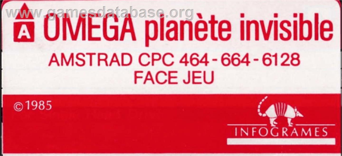 Omega Planete Invisible - Amstrad CPC - Artwork - Cartridge Top