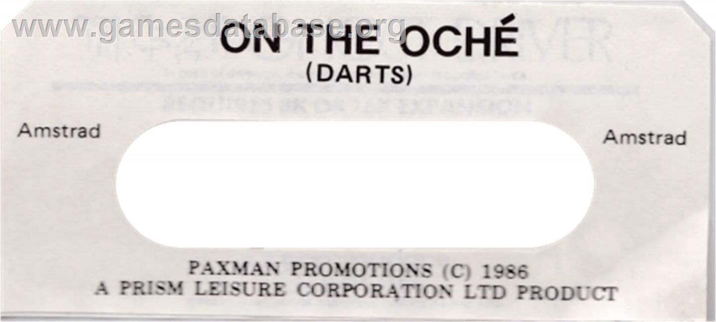 On The Oche - Amstrad CPC - Artwork - Cartridge Top
