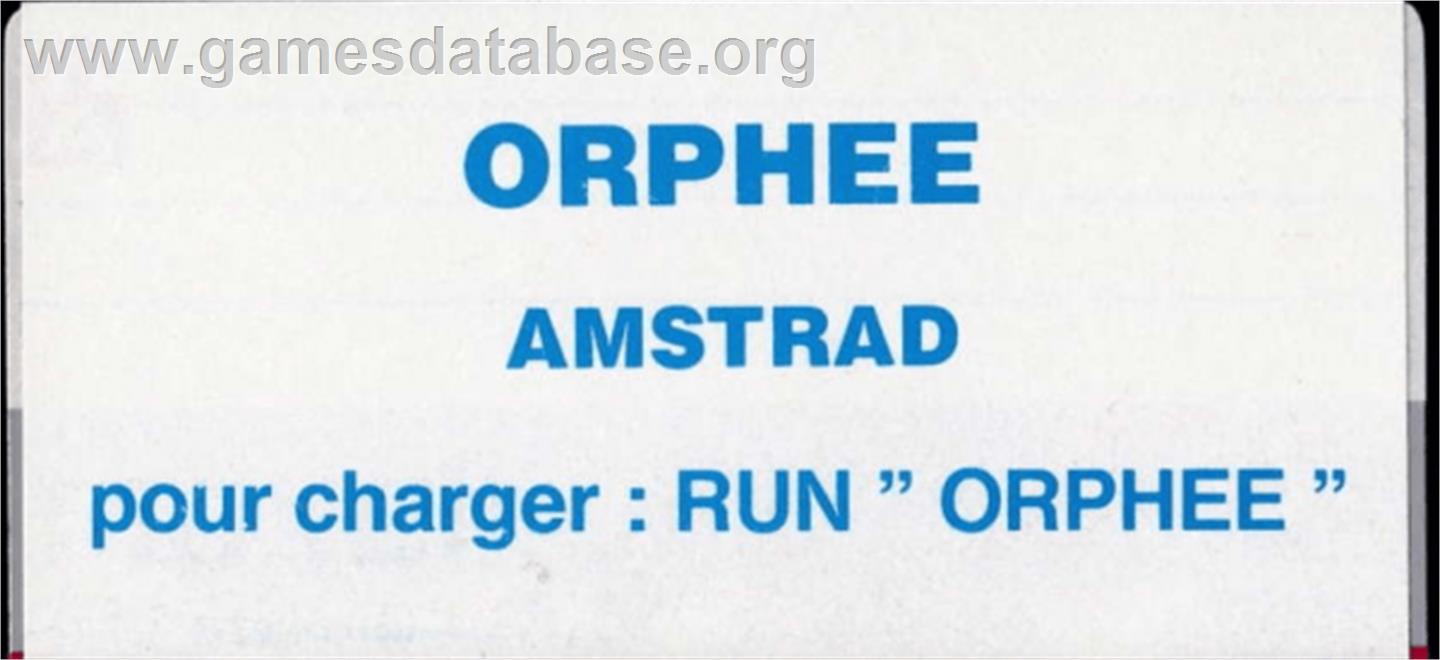 Orphée - Le Voyage Aux Enfers - Amstrad CPC - Artwork - Cartridge Top