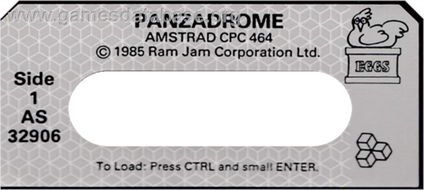 Panzadrome - Amstrad CPC - Artwork - Cartridge Top