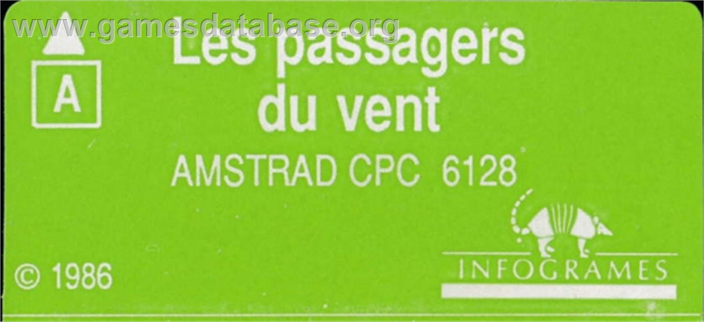 Passagers Du Vent, Les - Amstrad CPC - Artwork - Cartridge Top