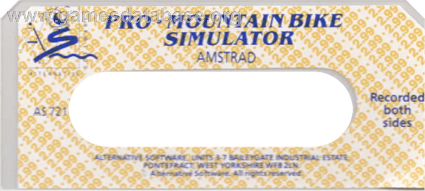 Pro Mountain Bike Simulator - Amstrad CPC - Artwork - Cartridge Top